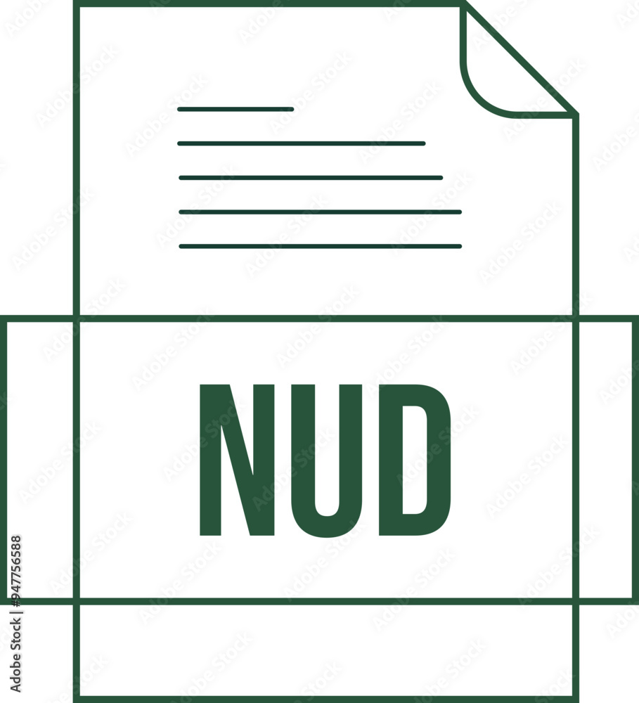 NUD File icon crisp thick outline sharp corners NUD File icon crisp thick outline sharp corners
