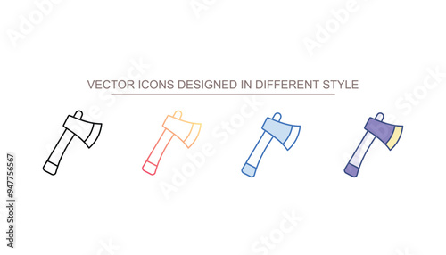 Axe icon design with white background stock illustration