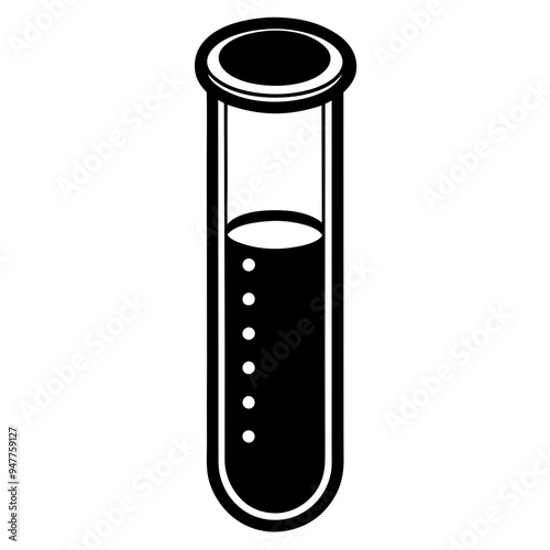 Test Tube silhouette vector art illustration