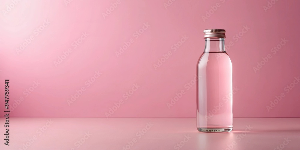 Pink glass bottle with blank label on pink background , pink, glass bottle, blank label, background,, minimalist, feminine Pink glass bottle with blank label on pink background , pink, glass bottle, blank label, background,, minimalist, feminine