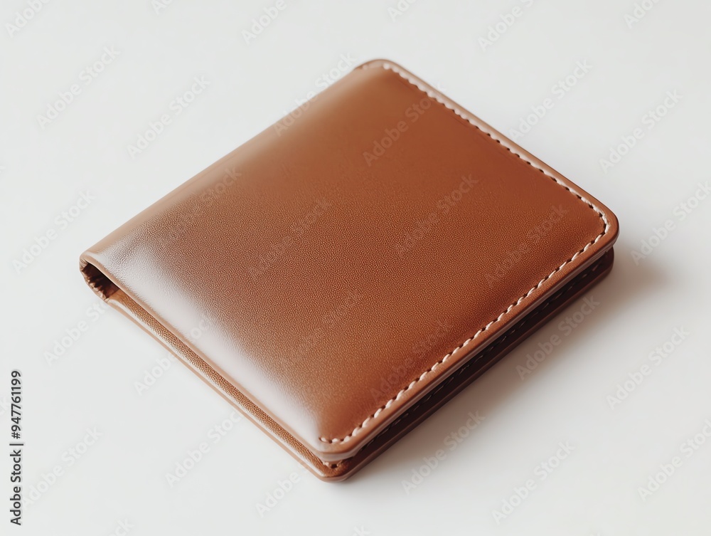 Bifold wallet mockup with a sleek design, focus on modern appeal and practical use Bifold wallet mockup with a sleek design, focus on modern appeal and practical use