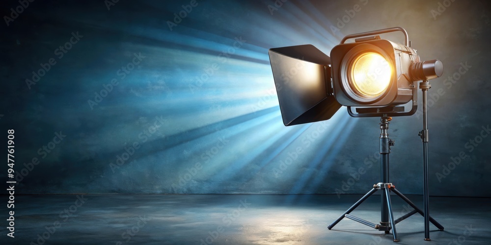 Fototapeta premium Studio light illuminating a movie scene on location, movie, scene, studio light, on location, film