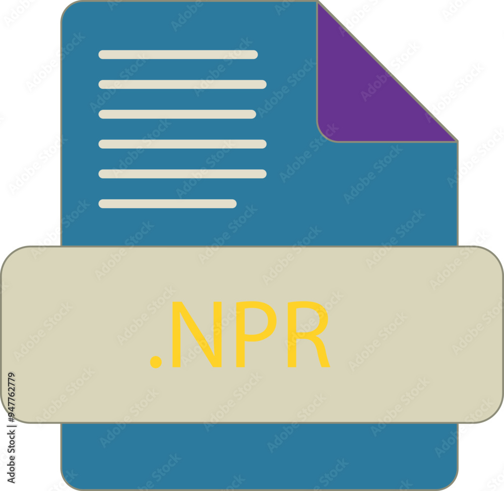 NPR File extention icon old minimal color fill NPR File extention icon old minimal color fill