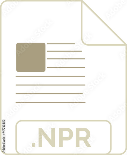 NPR File icon little lines outline