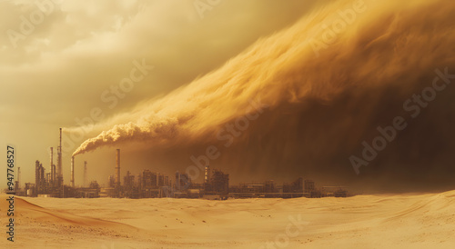 In the Desert of Saudi Arabia, an Oil Plant is Covered by Sand
