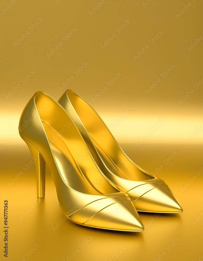 Golden high heels Golden high heels
