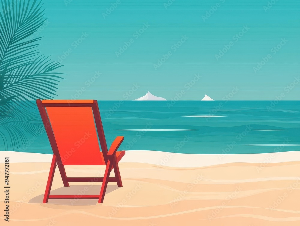 Beachside relaxation, Labor Day vacation, flat design illustration Beachside relaxation, Labor Day vacation, flat design illustration
