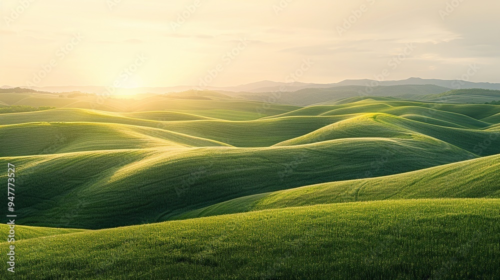 Golden Hour Over Rolling Hills Golden Hour Over Rolling Hills