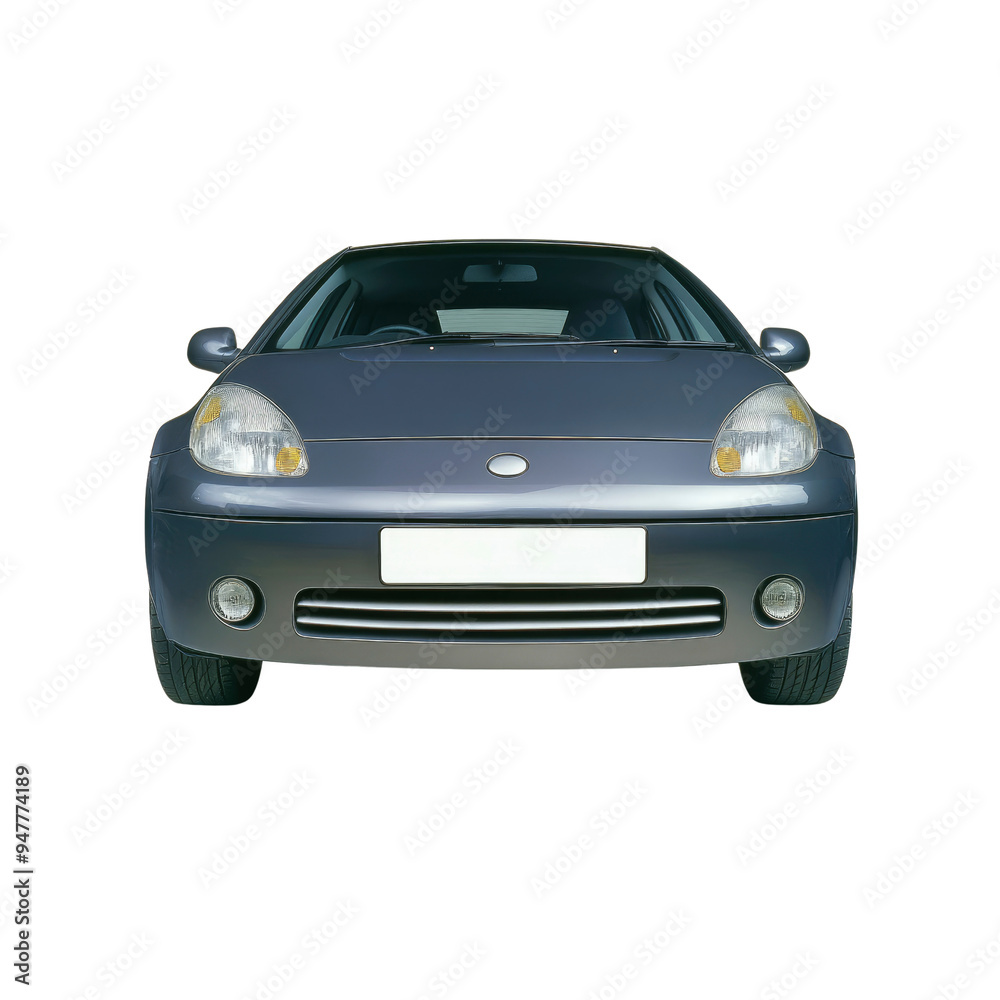 Front View of a Blue Car Front View of a Blue Car