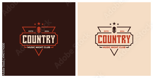 country music night club logo premium template