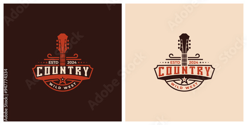 country music night club logo premium template