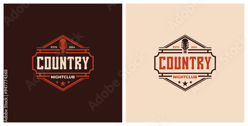 country music night club logo premium template