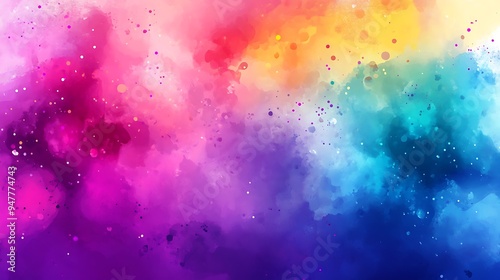Abstract Watercolor Background with Colorful Splashes and Blends