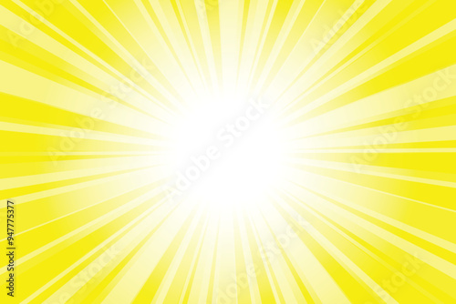 Abstract yellow sun rays background. Corn yellow sunburst background with glowing light rays. Bright rays background for summer themes, energy concepts and vibrant designs.