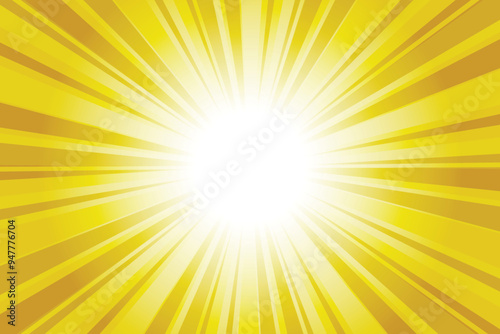 Abstract dark yellow sun rays background. Yellow sunburst background with glowing light rays. Bright rays background for summer themes, energy concepts and vibrant designs.