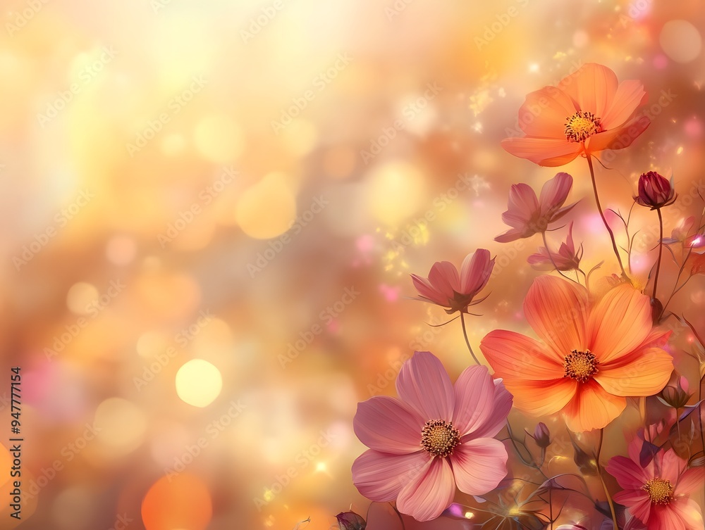 Autumn Flower Cosmos Flower Bokeh Wallpaper Graphic Background Autumn Flower Cosmos Flower Bokeh Wallpaper Graphic Background