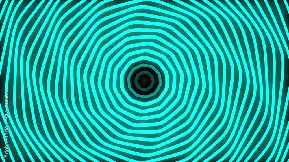 light green 10-sided polygon line pattern, moving around and repeating itself