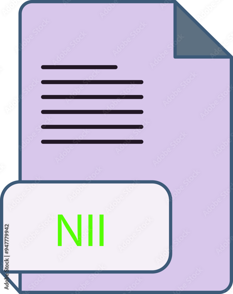 NII file extension icon rounded lines and crisp corners NII file extension icon rounded lines and crisp corners