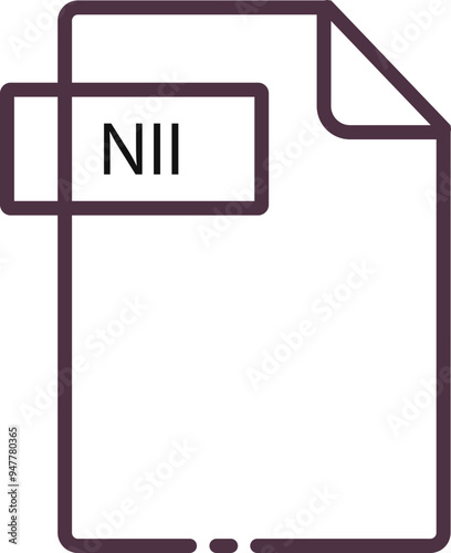 NII File format minimal icon with black outline photo