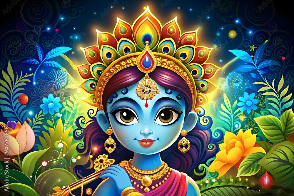Vibrant Blue Goddess Graceful Adorned Jewelry Floral Background Enchanting Aura Spiritual Beauty Expression Vibrant Blue Goddess Graceful Adorned Jewelry Floral Background Enchanting Aura Spiritual Beauty Expression