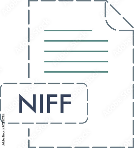 NIFF File format icon rounded dashed outline