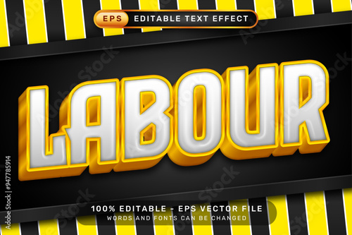 labor day 3d text effect and editable text effect