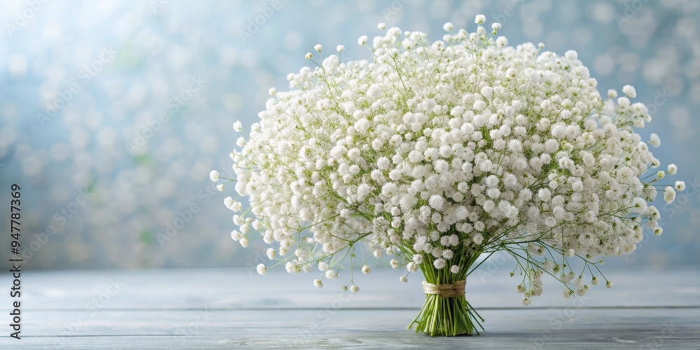 Beautiful bouquet of white baby's breath flowers for a party, celebration, or wedding, baby's breath, flowers, white Beautiful bouquet of white baby's breath flowers for a party, celebration, or wedding, baby's breath, flowers, white