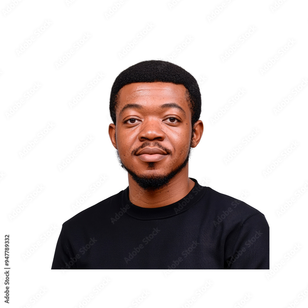Portrait of a Young African Man with a Black T-Shirt Portrait of a Young African Man with a Black T-Shirt