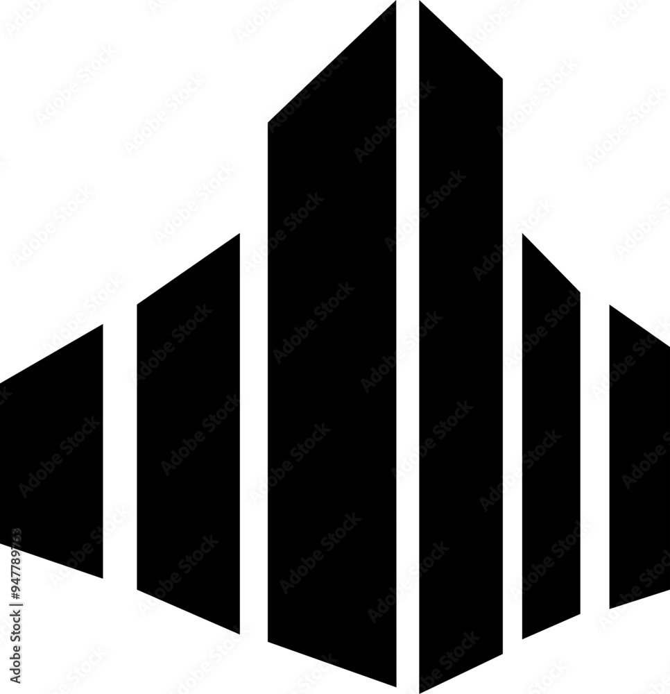 Building flat icon. City, Real estate, Architecture building vector. City skyscraper, downtown. Apartment silhouette illustration isolated on transparent background. Modern and elegant style design.