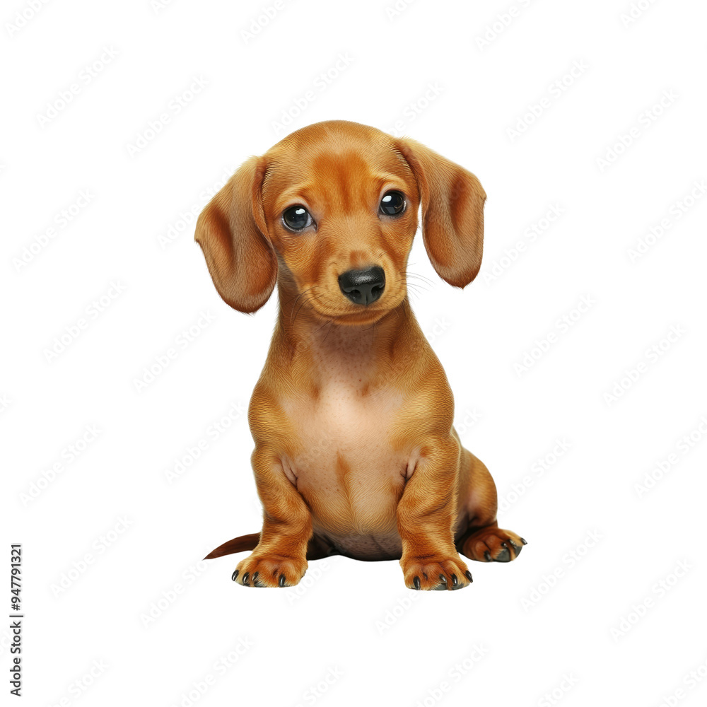 Adorable Dachshund Puppy Sitting and Looking Up Adorable Dachshund Puppy Sitting and Looking Up