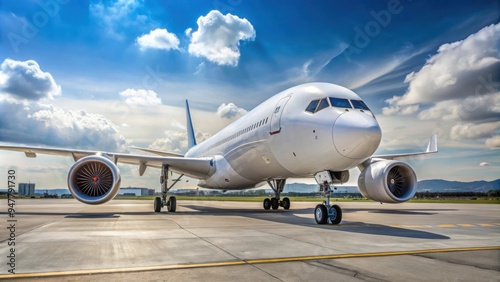 Airbus A350 airplane parked on tarmac at the airport, Airbus, A350, airplane, airport, travel, transportation, jet