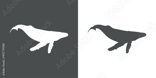 Logo acuario. Silueta de ballena