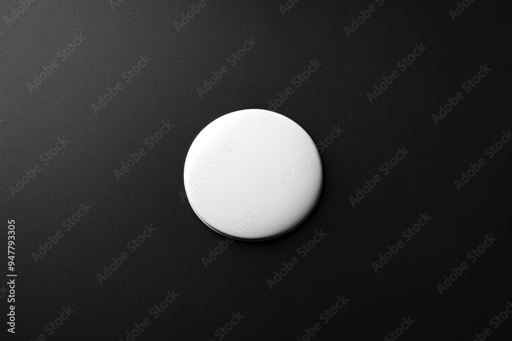 Blank badge mockup on black background copy space close up with generative ai Blank badge mockup on black background copy space close up with generative ai