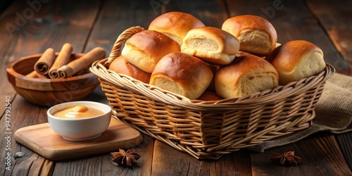 Freshly baked Texas Roadhouse rolls served in a basket with a side of delicious cinnamon honey butter, Texas Roadhouse