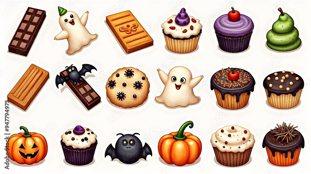 Assorted Halloween Treats and Sweets Collection Assorted Halloween Treats and Sweets Collection