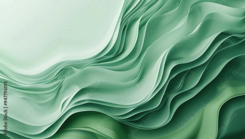 Obraz premium Abstract Green Wavy Design