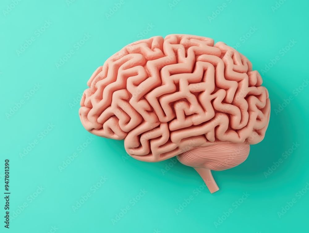 Conceptual Illustration of Brain with Labyrinth Pattern Symbolizing Complexity of Thought and Decision-Making in 3D Medical Art Conceptual Illustration of Brain with Labyrinth Pattern Symbolizing Complexity of Thought and Decision-Making in 3D Medical Art