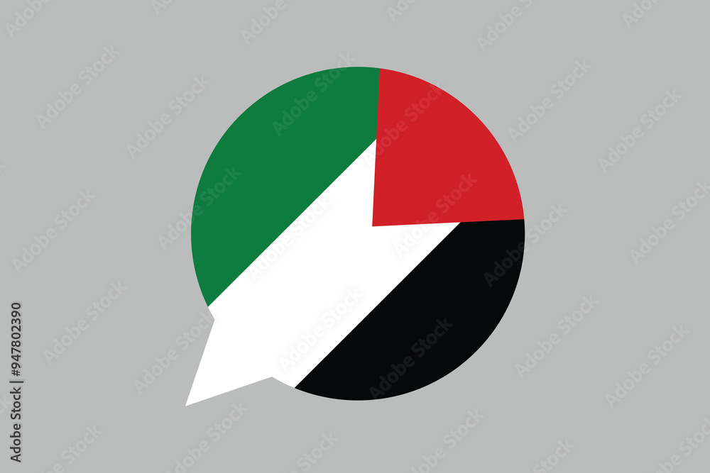 Flag of Palestine with message sign