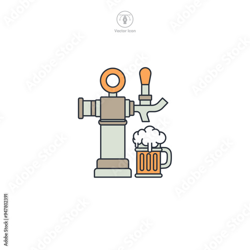 Beer Tap icon symbol vector illustration isolated on white background