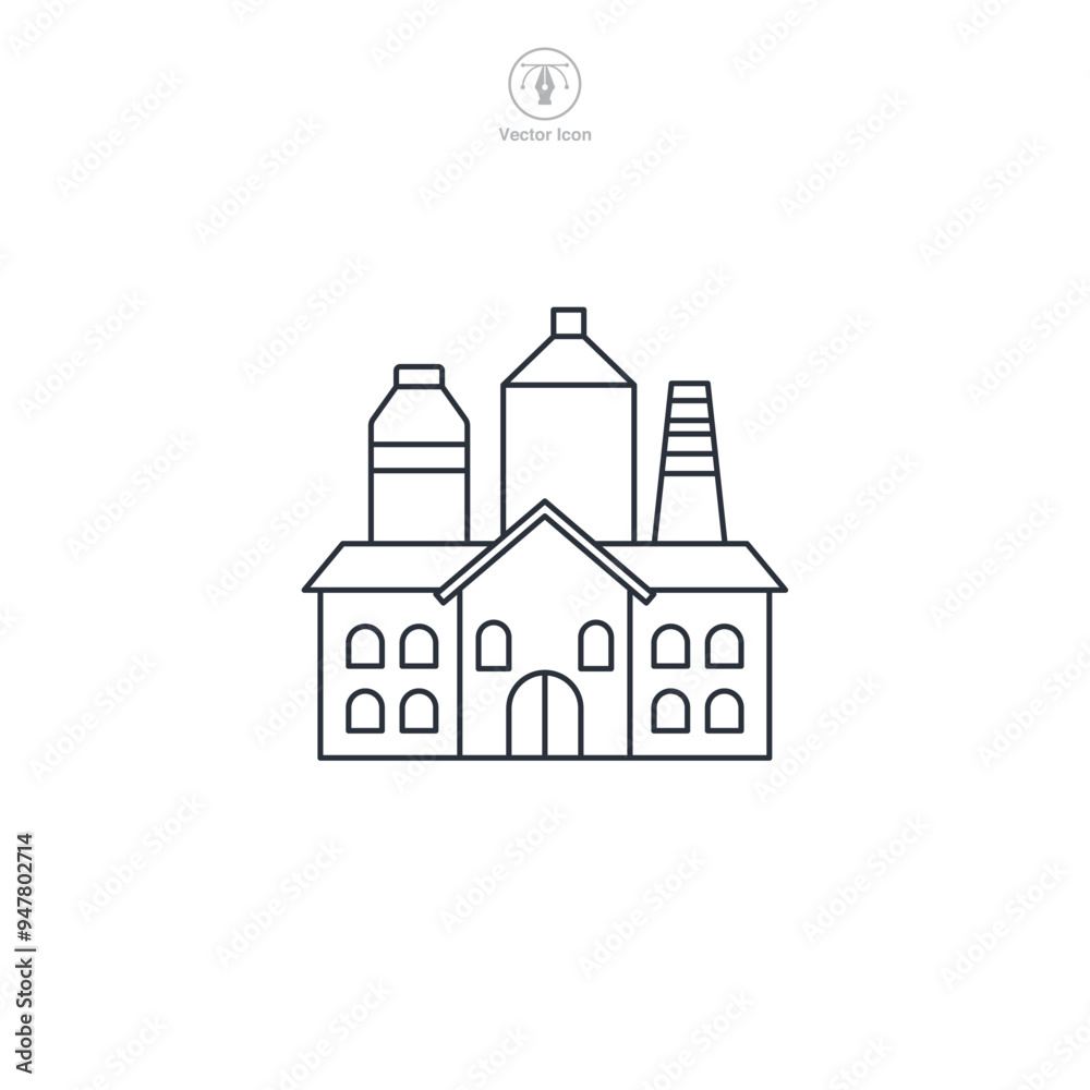 Brewery icon symbol vector illustration isolated on white background Brewery icon symbol vector illustration isolated on white background