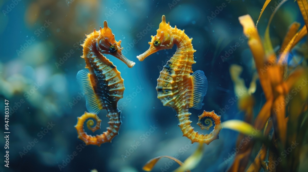 Two Seahorses Dancing in the Ocean Two Seahorses Dancing in the Ocean