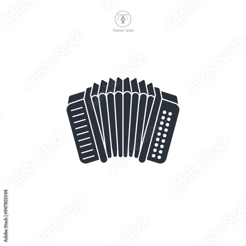 Accordion icon symbol vector illustration isolated on white background