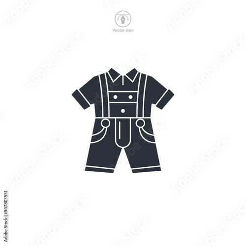Lederhosen, oktoberfest and clothing, festival costume icon symbol vector illustration isolated on white background