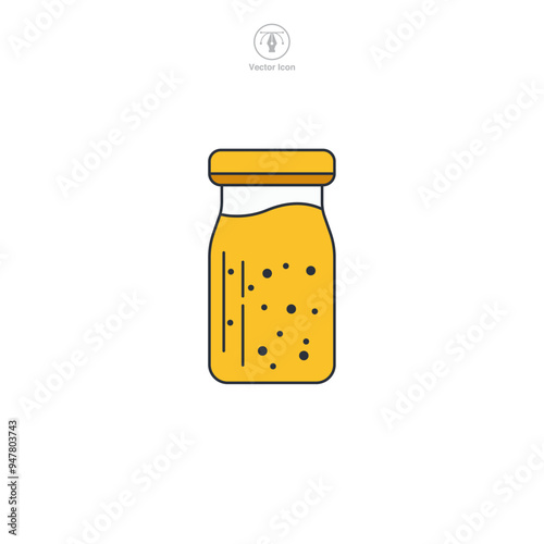 Mustard sauce icon symbol vector illustration isolated on white background