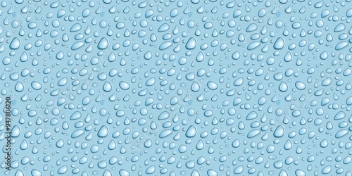 Waterdrop texture with a refreshing, fluid design. seamless background pattern