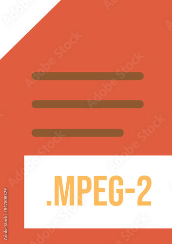 MPEG-2 File extension icon minimal colro fill