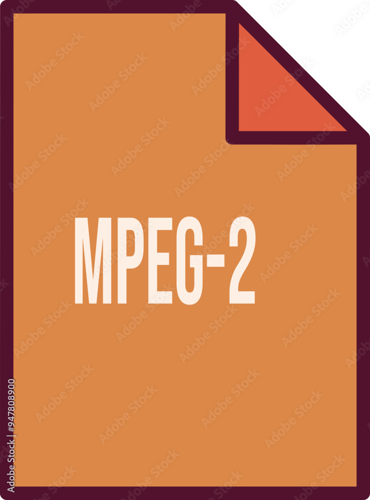 MPEG-2 File icon fill crisp corner MPEG-2 File icon fill crisp corner