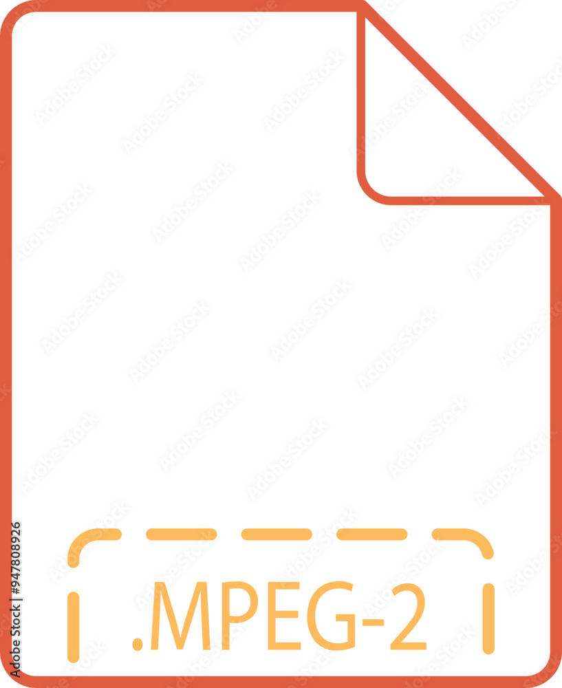 MPEG-2 File icon deep rounded outline