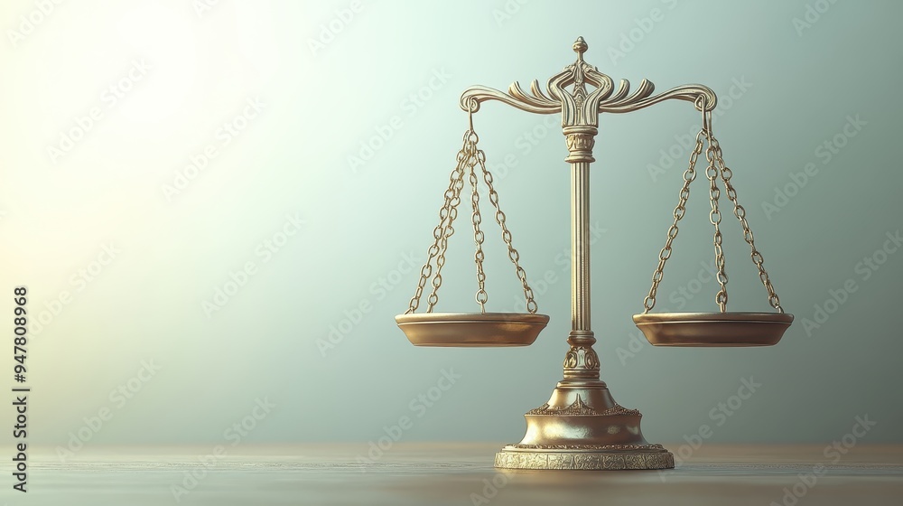Elegant Golden Scales of Justice on a Gradient Background Symbolizing Law and Balance Elegant Golden Scales of Justice on a Gradient Background Symbolizing Law and Balance