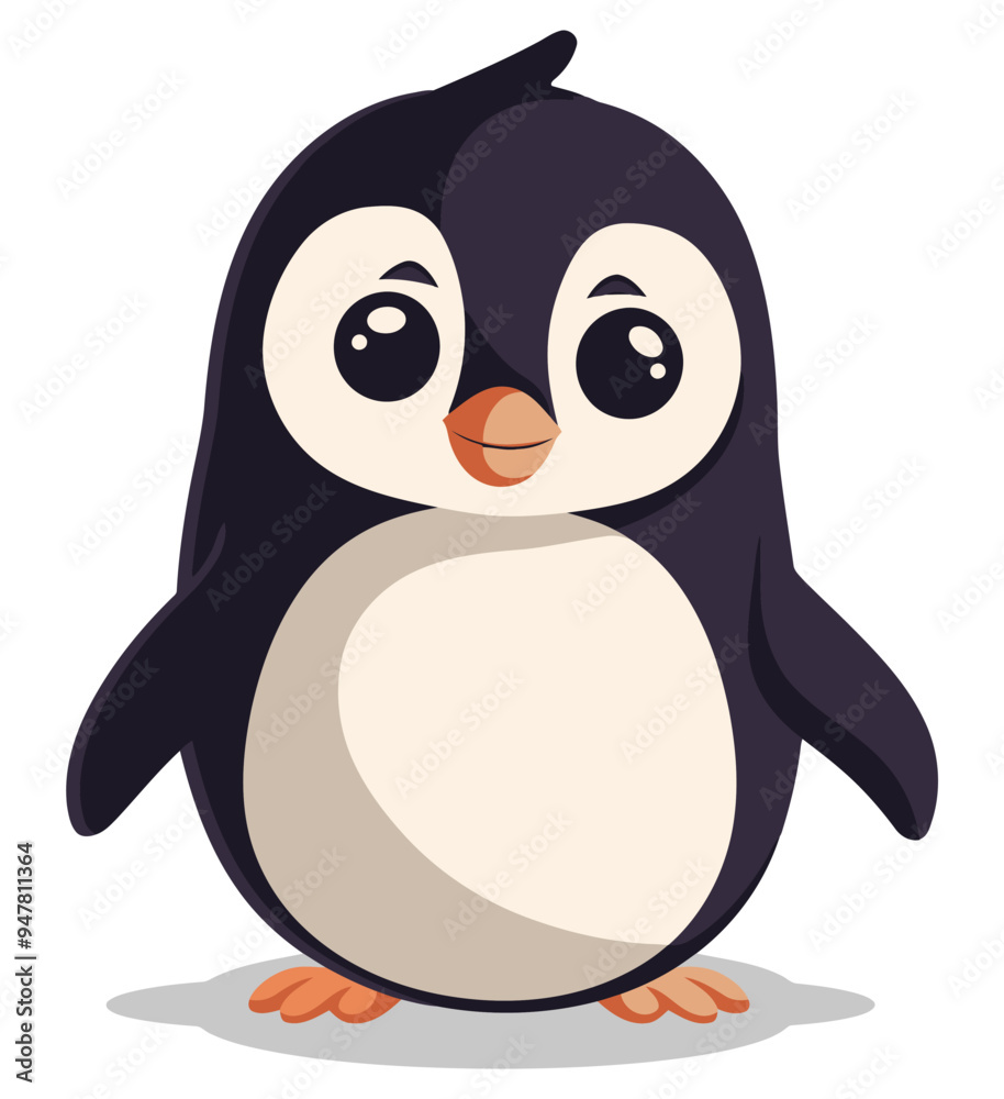 Obraz premium Cute Penguin Art. Flat Vector Illustration